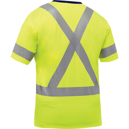 Chemise &agrave; manches courtes et X au dos Bisley, Poly-coton, Petit, Jaune lime haute visibilit&eacute; PB Rental Co. Ltd.