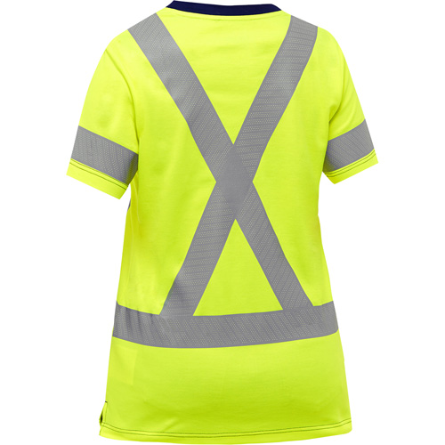 Chemise &agrave; manches courtes et X au dos Bisley pour femmes, Poly-coton, Petit, Jaune lime haute visibilit&eacute; PB Rental Co. Ltd.