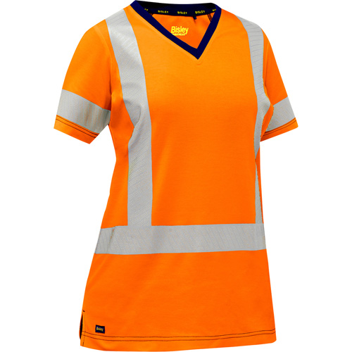 Chemise &agrave; manches courtes et X au dos Bisley pour femmes, Poly-coton, Petit, Orange haute visibilit&eacute; PB Rental Co. Ltd.