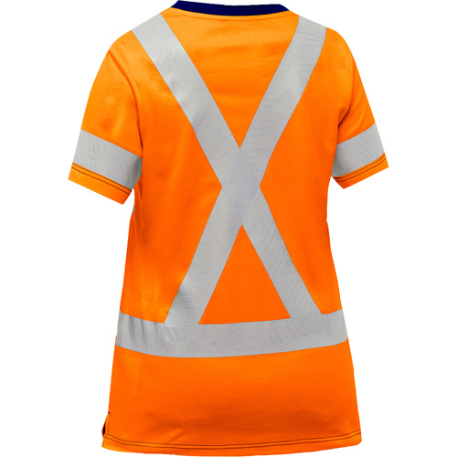 Chemise &agrave; manches courtes et X au dos Bisley pour femmes, Poly-coton, Petit, Orange haute visibilit&eacute; PB Rental Co. Ltd.