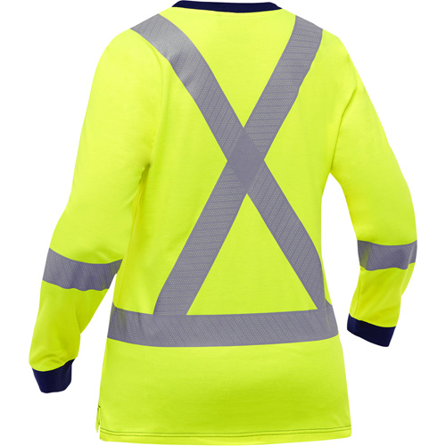 Chemise &agrave; manches longues et X au dos Bisley pour femmes, Poly-coton, Petit, Jaune lime haute visibilit&eacute; PB Rental Co. Ltd.