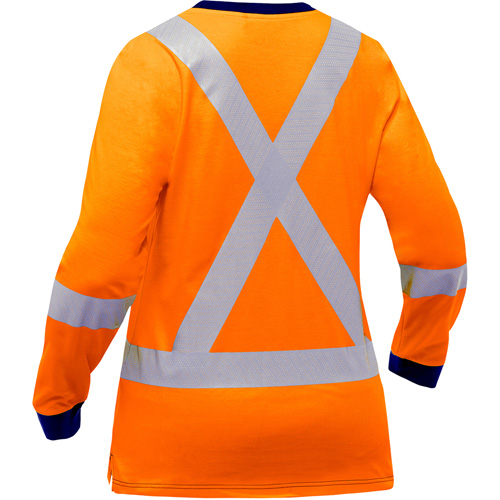 Chemise &agrave; manches longues et X au dos Bisley pour femmes, Poly-coton, Petit, Orange haute visibilit&eacute; PB Rental Co. Ltd.