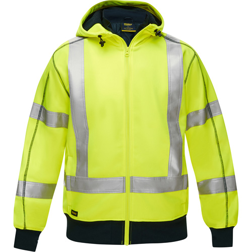 Bisley&reg; X-Back Full Zip Hooded Sweatshirt with Sherpa Lining, 4X-Large, High Visibility Lime-Yellow PB Rental Co. Ltd.