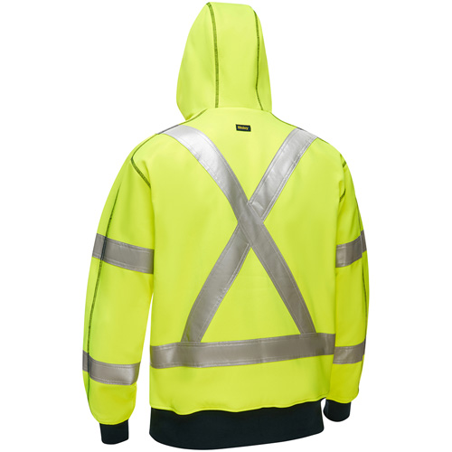 Bisley&reg; X-Back Full Zip Hooded Sweatshirt with Sherpa Lining, 4X-Large, High Visibility Lime-Yellow PB Rental Co. Ltd.