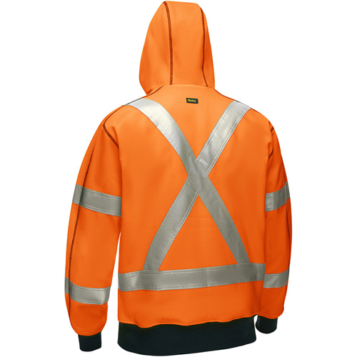 Bisley&reg; X-Back Full Zip Hooded Sweatshirt with Sherpa Lining, X-Large, High Visibility Orange PB Rental Co. Ltd.