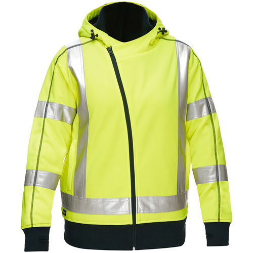 Bisley&reg; X-Back Women's Contoured Full Zip Hooded Sweatshirt with Sherpa Lining, 3X-Large, High Visibility Lime-Yellow PB Rental Co. Ltd.