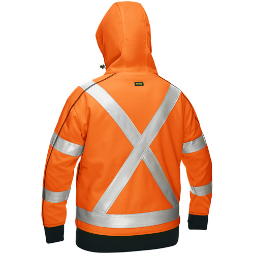 Bisley&reg; X-Back Women's Contoured Full Zip Hooded Sweatshirt with Sherpa Lining, Small, High Visibility Orange PB Rental Co. Ltd.