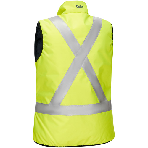 Veste bouffante, enveloppante et r&eacute;versible avec X au dos Bisley pour femmes, Jaune lime haute visibilit&eacute;, Petit, Polyester PB Rental Co. Ltd.