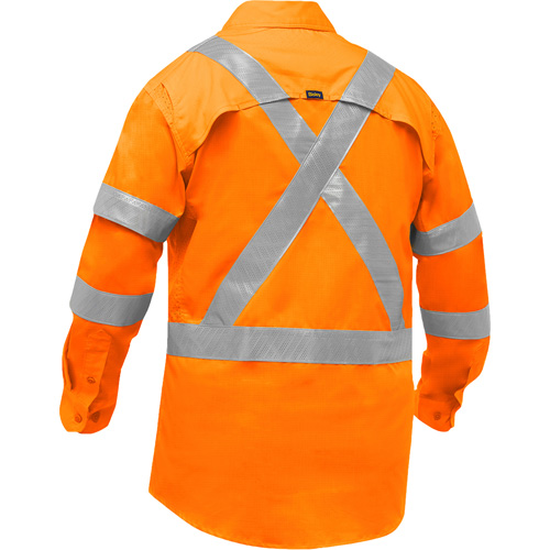 Chemise de travail &agrave; manches longues et X au dos Bisley avec X-Airflow pour femmes, Poly-coton, Petit, Orange haute visibilit&eacute; PB Rental Co. Ltd.