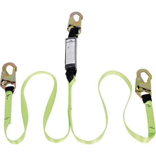 SA-54000-6 Shock Absorbing Lanyard, 6', Snap Hook Center, Snap Hook Leg Ends, Polyester PB Rental Co. Ltd.