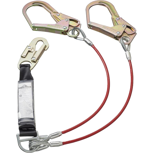 SA-55522-4 Longe &agrave; amortisseur de choc enduite de PVC, 4', Point d'ancrage &agrave; Crochet d&eacute;chafaudage, Crochet mousqueton aux jambes, Acier galvanis&eacute; PB Rental Co. Ltd.