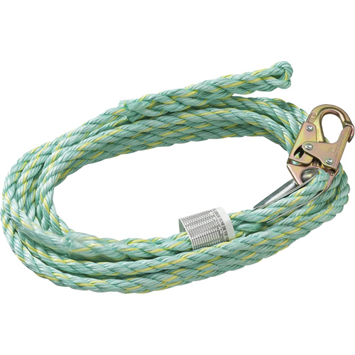 VL-1125-100 Vertical Lifeline Rope with Anchor End Snap Hook & Trailing End Back Splice, Copolymer PB Rental Co. Ltd.