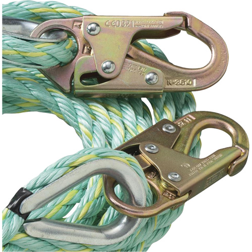 VL-1122-100 Cordage de s&eacute;curit&eacute; vertical avec crochet mousqueton d'ancrage, Copolym&egrave;re PB Rental Co. Ltd.