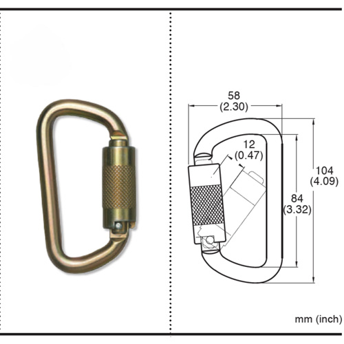 CP-03015-2 Zinc Plated Carabiner with 3/4" Gate Opening, Steel PB Rental Co. Ltd.