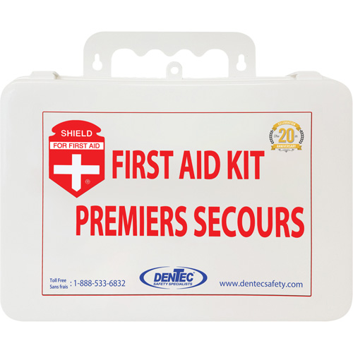 Trousse de premiers soins Shield, R&eacute;pond ou surpasse la norme CSA Z1220-24 type 2 environnements &agrave; faible risque, Petit (2-25 travailleurs) PB Rental Co. Ltd.
