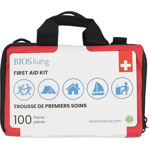 Trousse de premiers soins pour la maison et le voyage de 100 morceaux, Sac en nylon PB Rental Co. Ltd.