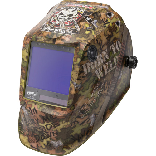 VIKING 3350 Born To Weld Welding Helmet, 3.74" L x 3.34" W View Area, 5 - 13 Shade Range PB Rental Co. Ltd.