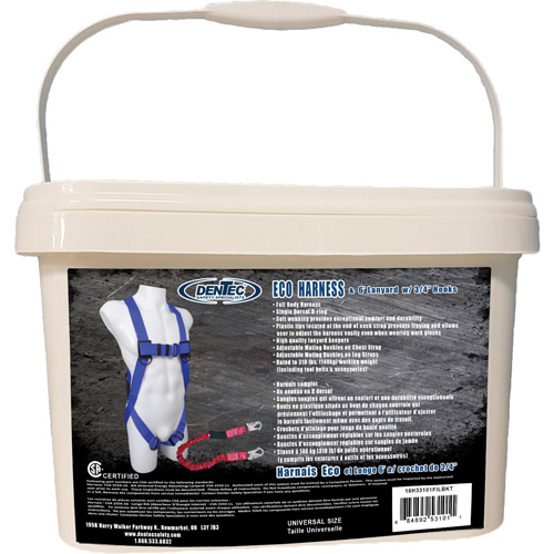 ECO Safety Harness in Pail with 6' Lanyard, CSA Certified, Class A, 255 lbs. Cap. PB Rental Co. Ltd.
