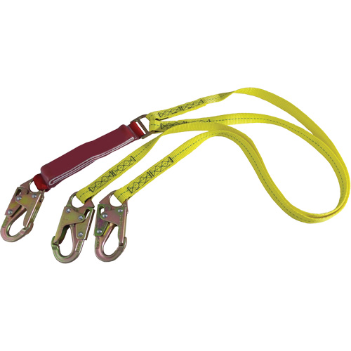 External Energy Absorber Lanyard with 3/4" Hooks, 6', Snap Hook Center, Snap Hook Leg Ends, Polyester PB Rental Co. Ltd.