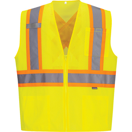 Veste de s&eacute;curit&eacute; &agrave; bandes contrastantes, Jaune lime haute visibilit&eacute;, Petit, Polyester PB Rental Co. Ltd.