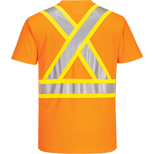 T-shirt de s&eacute;curit&eacute; &agrave; bandes contrastantes, Polyester, Petit, Orange haute visibilit&eacute; PB Rental Co. Ltd.
