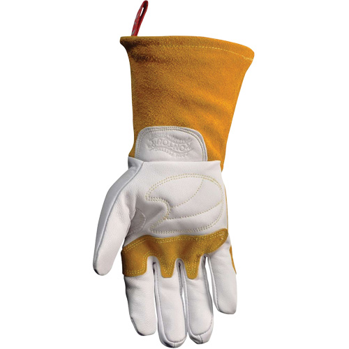 Gants de soudeur TIG/MIG de premi&egrave;re qualit&eacute; avec dos en cuir de vache refendue isol&eacute;es et ignifug&eacute;s Caiman, Cuir fleur de ch&egrave;vre, Taille T-Grand PB Rental Co. Ltd.