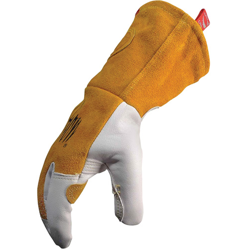 Gants de soudeur TIG/MIG de premi&egrave;re qualit&eacute; avec dos en cuir de vache refendue isol&eacute;es et ignifug&eacute;s Caiman, Cuir fleur de ch&egrave;vre, Taille T-Grand PB Rental Co. Ltd.