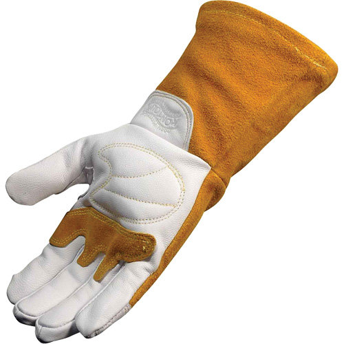 Gants de soudeur TIG/MIG de premi&egrave;re qualit&eacute; avec dos en cuir de vache refendue isol&eacute;es et ignifug&eacute;s Caiman, Cuir fleur de ch&egrave;vre, Taille T-Grand PB Rental Co. Ltd.