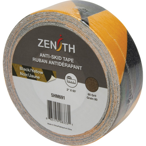 Ruban antid&eacute;rapant, 2" x 60', Noir & jaune PB Rental Co. Ltd.