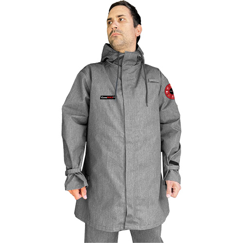 CoreMAX FR 35" Jacket with Attached Hood, Large, Grey PB Rental Co. Ltd.