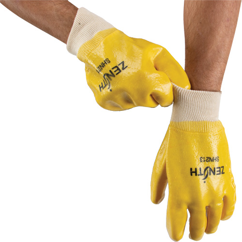 Rough-Finish Chemical-Resistant Gloves, Size 9, 10" L, PVC, Interlock Inner Lining, 47-mil PB Rental Co. Ltd.
