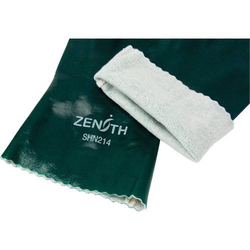 Double Dipped Green Gloves, 12" L, PVC, Cotton Jersey Inner Lining, 70-mil PB Rental Co. Ltd.