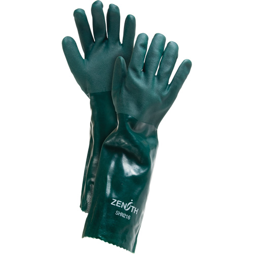 Double Dipped Green Gloves, 18" L, PVC, Cotton Jersey Inner Lining, 70-mil PB Rental Co. Ltd.