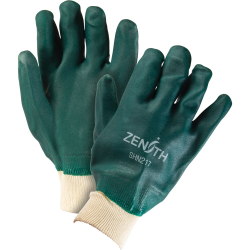 Double Dipped Green Gloves, 10" L, PVC, Cotton Jersey Inner Lining, 70-mil PB Rental Co. Ltd.