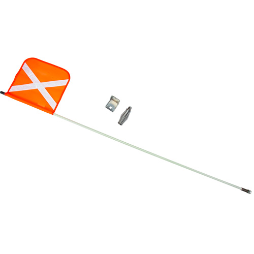 Heavy-Duty Safety Whip, Threaded Mount, 5' High, Orange with Reflective X PB Rental Co. Ltd.
