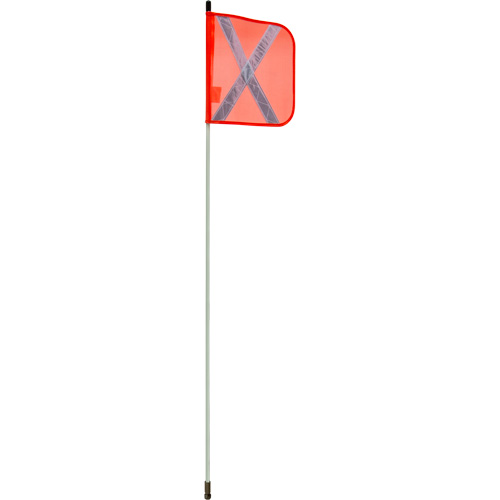 Heavy-Duty Safety Whip, Threaded Mount, 5' High, Orange with Reflective X PB Rental Co. Ltd.