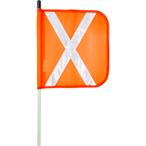 Heavy-Duty Safety Whip, Threaded Mount, 5' High, Orange with Reflective X PB Rental Co. Ltd.