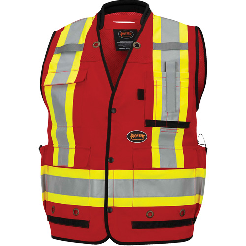 6678 High-Visibility Antimicrobial Mesh-Back Surveyor Vest, Red, Small, Polyester PB Rental Co. Ltd.