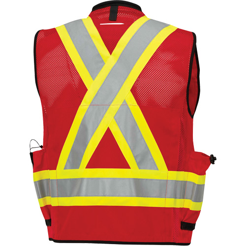 6678 High-Visibility Antimicrobial Mesh-Back Surveyor Vest, Red, Small, Polyester PB Rental Co. Ltd.