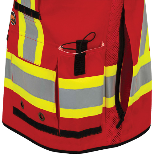 6678 High-Visibility Antimicrobial Mesh-Back Surveyor Vest, Red, Small, Polyester PB Rental Co. Ltd.