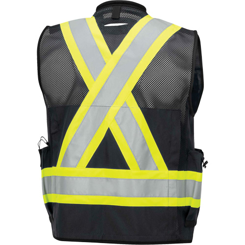 6679 High-Visibility Antimicrobial Mesh-Back Surveyor Vest, Black, Small, Polyester PB Rental Co. Ltd.