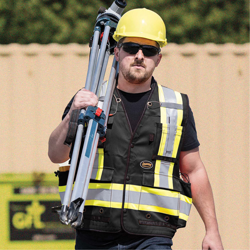 6679 High-Visibility Antimicrobial Mesh-Back Surveyor Vest, Black, Small, Polyester PB Rental Co. Ltd.