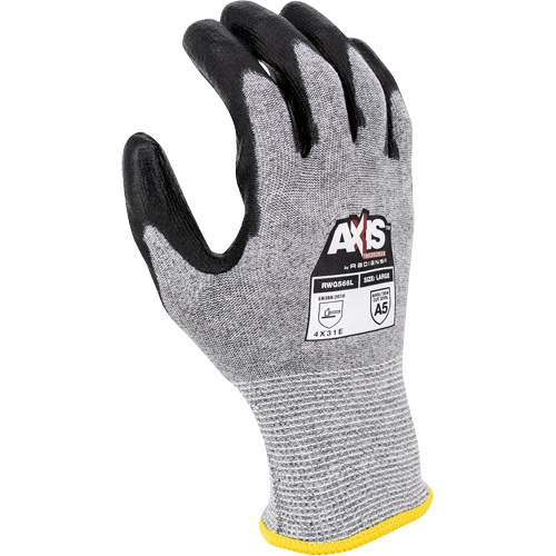RWG566 AXIS Cut Protection Touchscreen Work Glove, Size X-Small, 18 Gauge, Polyurethane Coated, Stainless Steel/HPPE Shell, ASTM ANSI Level A5/EN 388 Level E PB Rental Co. Ltd.