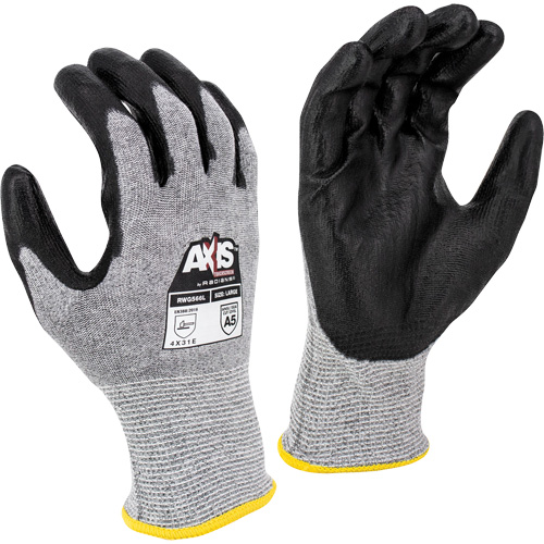 RWG566 AXIS Cut Protection Touchscreen Work Glove, Size X-Small, 18 Gauge, Polyurethane Coated, Stainless Steel/HPPE Shell, ASTM ANSI Level A5/EN 388 Level E PB Rental Co. Ltd.