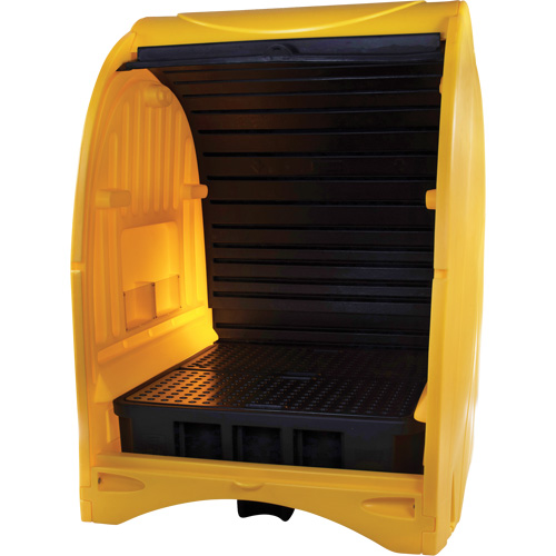 4-Drum Hard Cover Spill Pallet, 68.11" L x 61.61" W x 83.07" H, 1433 lbs. Load Capacity PB Rental Co. Ltd.