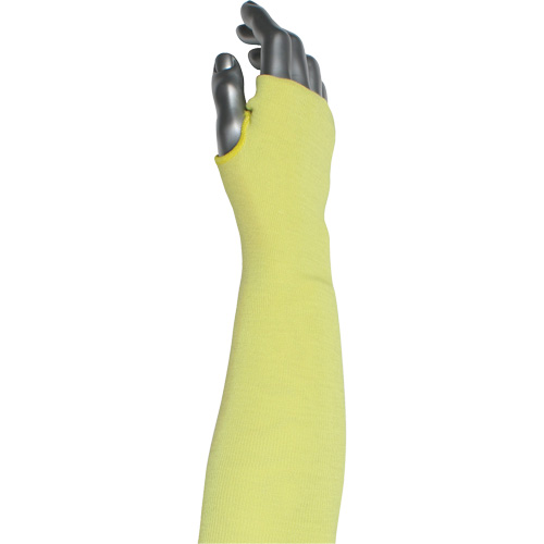 Manchette r&eacute;sistante &agrave; la coupe &agrave; pli unique Kut Gard avec ouverture pour le pouce, Aramide/ATA, 10", ASTM ANSI niveau A4, Jaune PB Rental Co. Ltd.