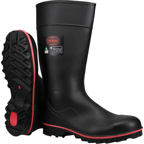 Bottes de s&eacute;curit&eacute; Boss Footwear avec r&eacute;sistance int&eacute;grale aux d&eacute;charges &eacute;lectriques, M&eacute;lange de polym&egrave;res/PVC, Embout Acier, Pointure 4 PB Rental Co. Ltd.