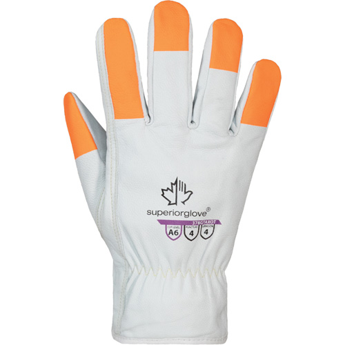 Gants haute visibilit&eacute; r&eacute;sistants &agrave; la coupe Endura Pro, Taille Petit, Enveloppe en Cuir de vache, ASTM ANSI niveau A6 PB Rental Co. Ltd.