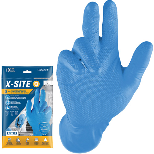 Gants jetables Grippaz, Petit, Nitrile, 8 mils, Sans poudre, Bleu PB Rental Co. Ltd.