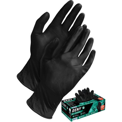 Gants jetables Deny, Petit, Nitrile, 6 mils, Sans poudre, Noir PB Rental Co. Ltd.
